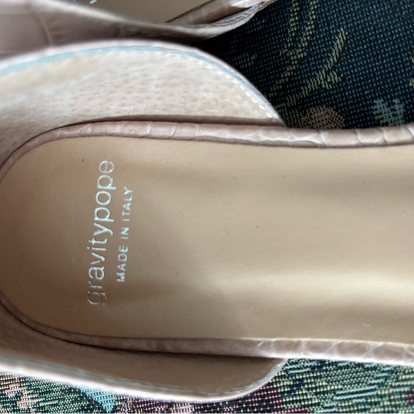 GRAVITYPOPE Nude D’Orsay Crocodile Leather Flats EU39 US8 Made in Italy - Picture 4 of 7